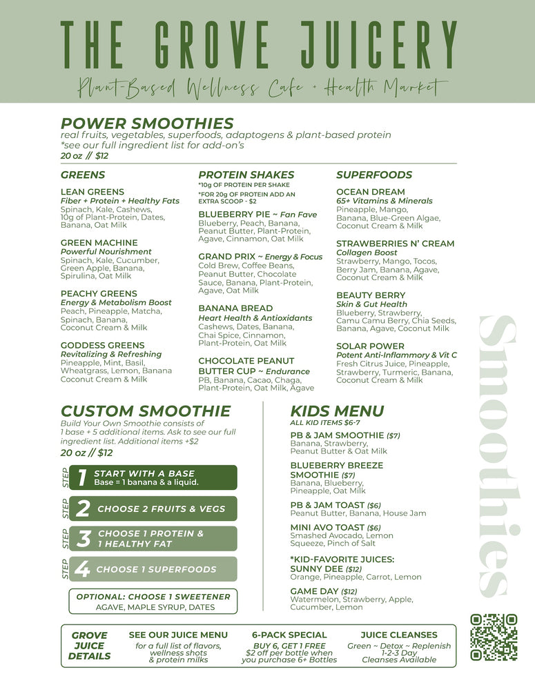The Grove Juicery & Wellness Cafe ~ DOWNTOWN